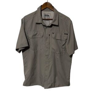 Eddie Bauer Men's Short Sleeve Woven Tech Shirt Gray (EB007166) UPF 50 Outdoor M